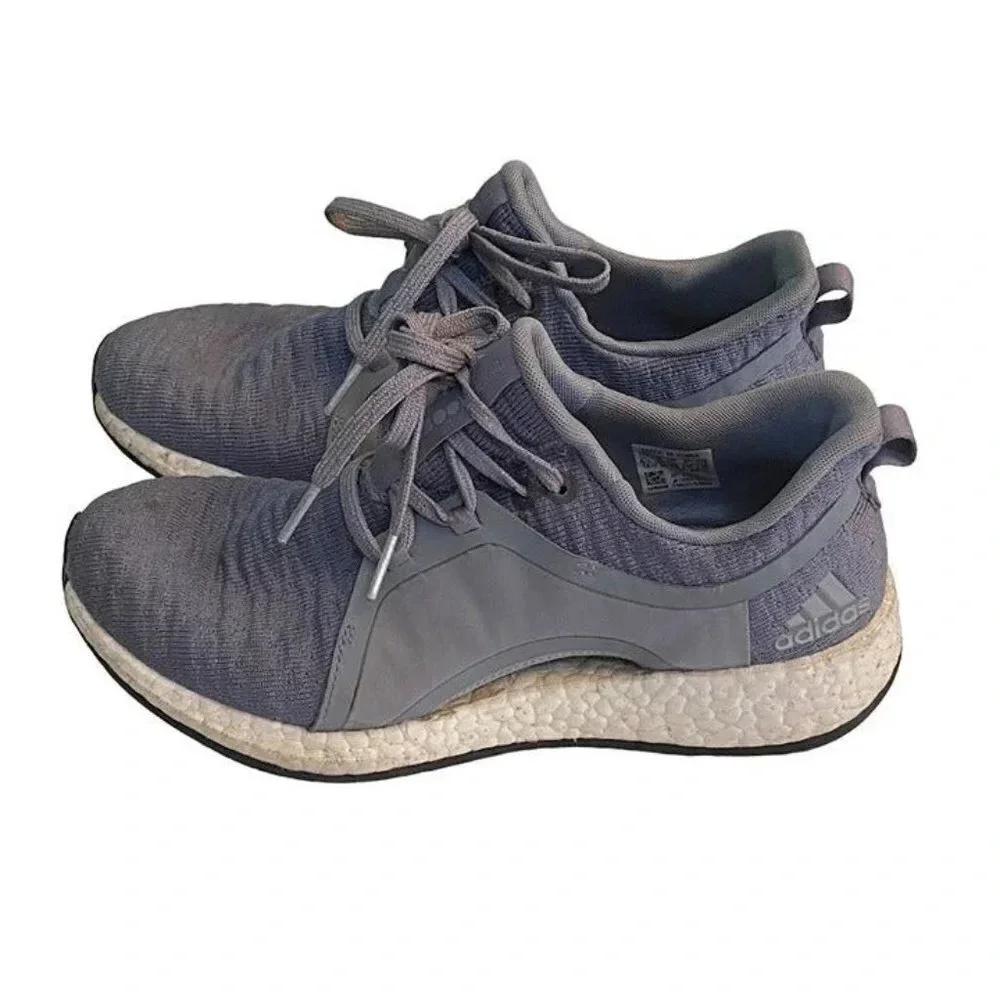 Adidas Pure Boost Womens Size 6.5 mixed knit and Grey Colorway Athletic Running